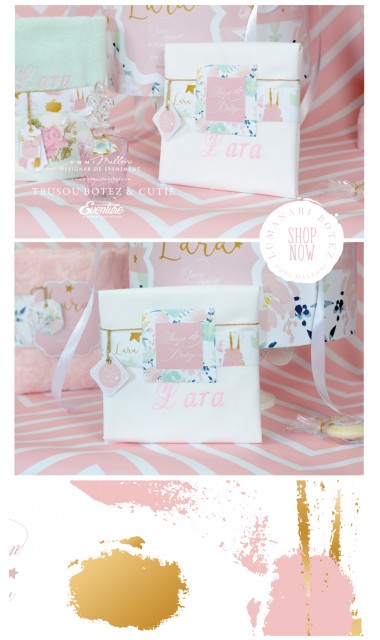 Trusou  de botez brodat cu note moderne, Spring Sounds 9